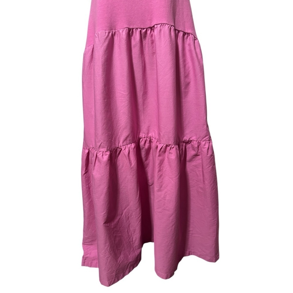 ZARA Pink Tiered Maxi Sundress Women’s Small Flowy Resort Summer Slip Dress - Picture 7 of 12